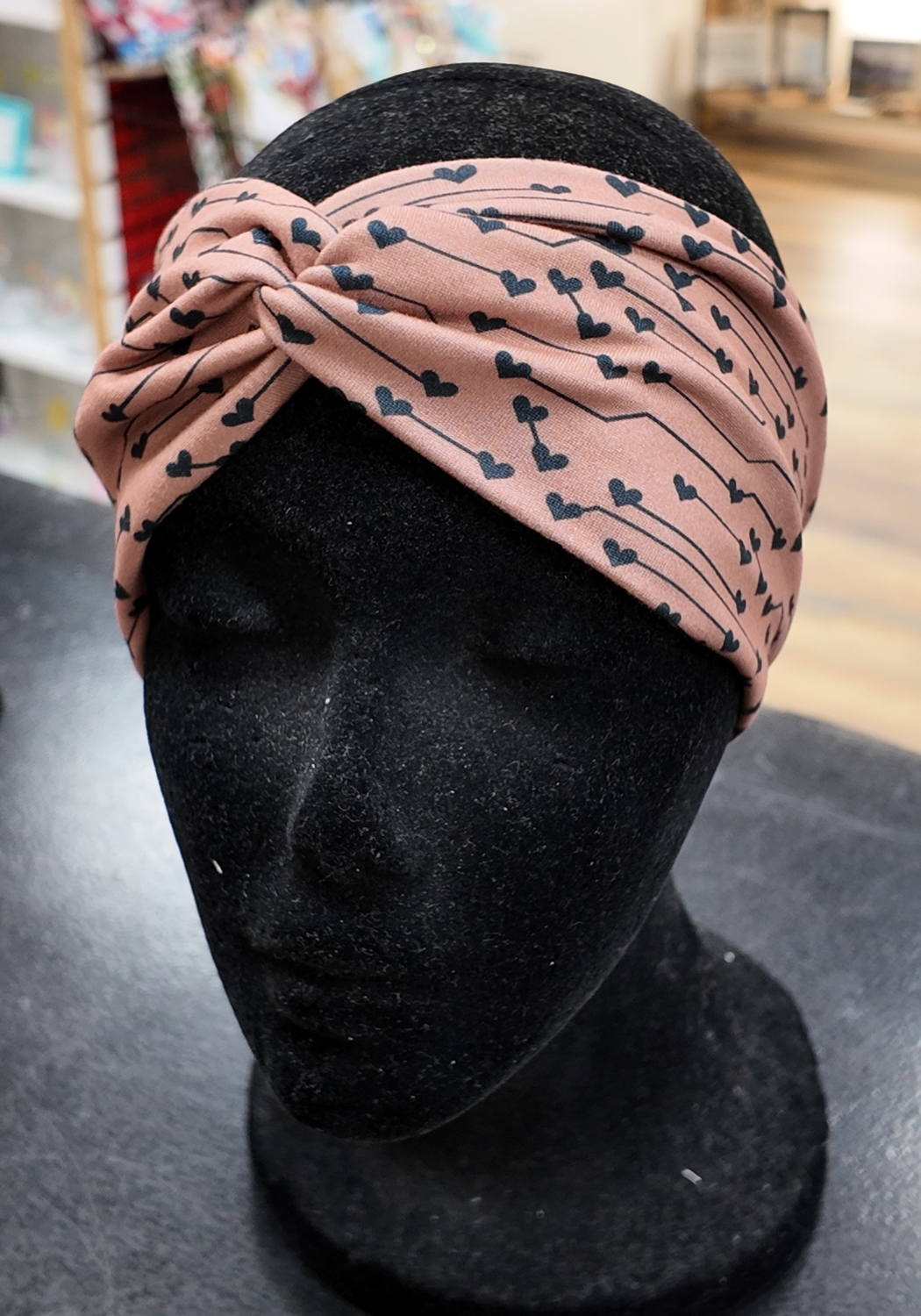 Brown Hearts Headband