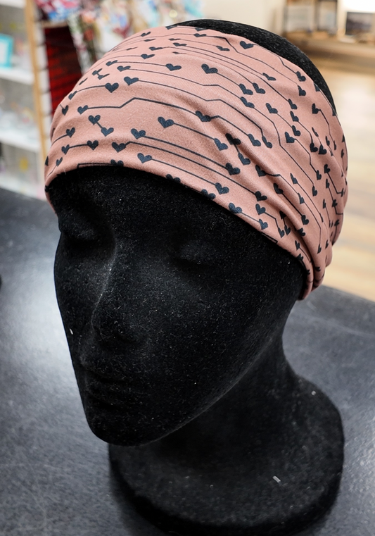 Brown Hearts Headband