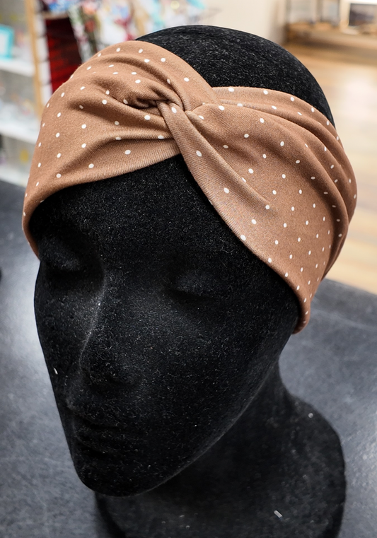 Brown dots Headband