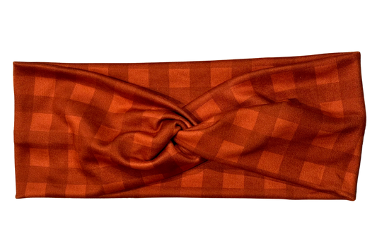 Orange plaid headband