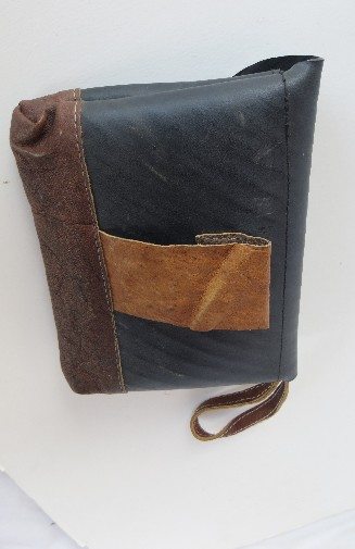 Recycled Tire Clutch w/ Leather Wrist Strap & Belt Loop