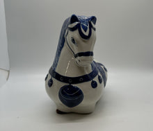 Load image into Gallery viewer, Horse blue &amp; white hand painted designs by Nora Fenton
