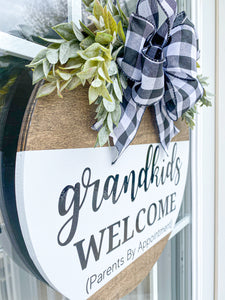Grandkids Welcome Front Door hanger