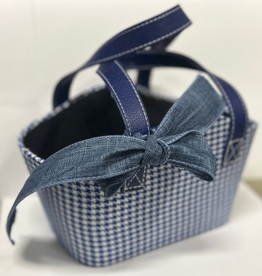 A decorative small handbag tote