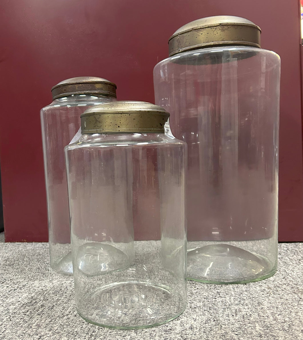 Vintaged Glass Jars Tin Lid