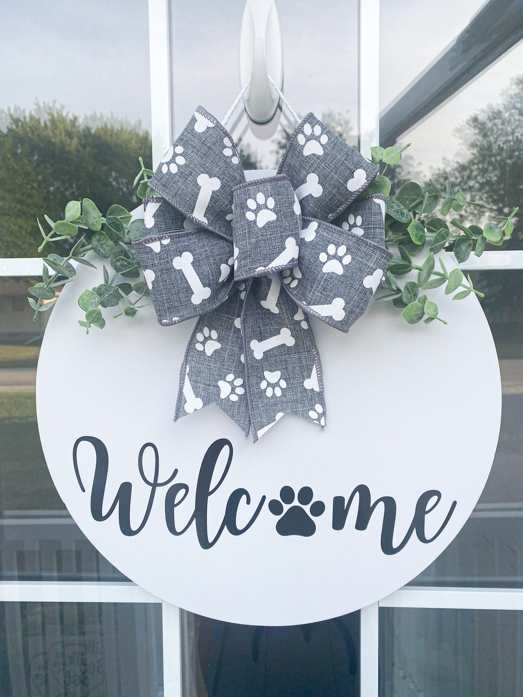 Welcome Paw Print Door Hanger