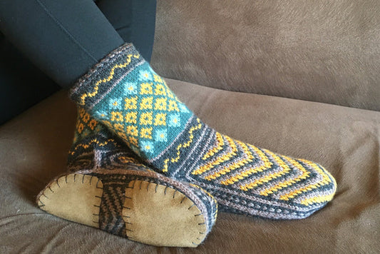 Long Slipper Socks with Suede Soles