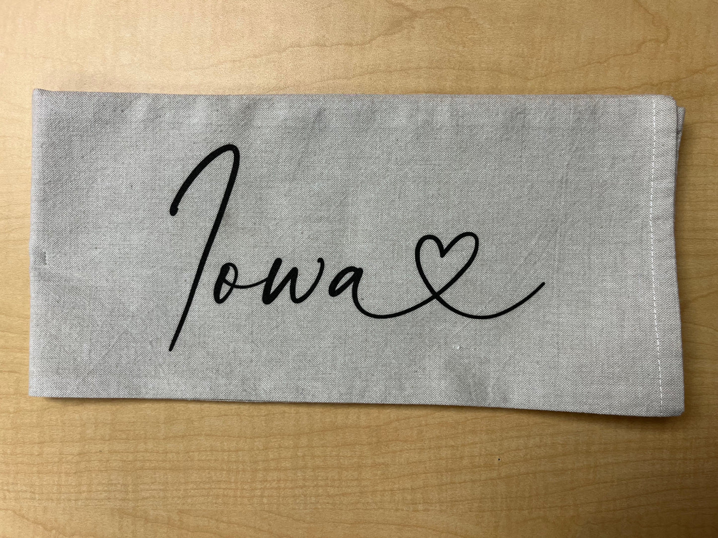 Iowa Love Tea Towel: White • Cotton/Linen Blend