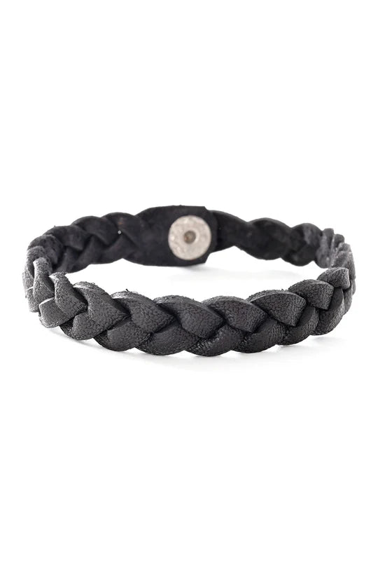 Black Braided Leather Bracelet from Kenya