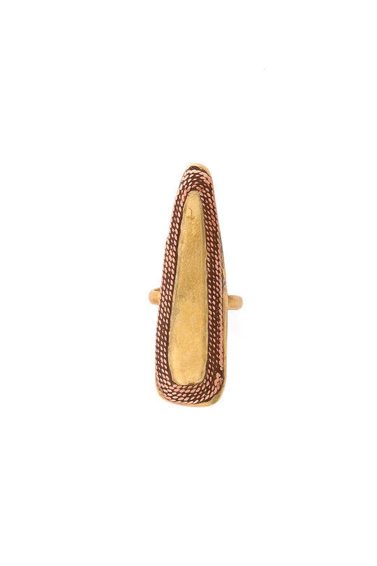 Kenyan Copper and Brass Shield Ring - Adjustable