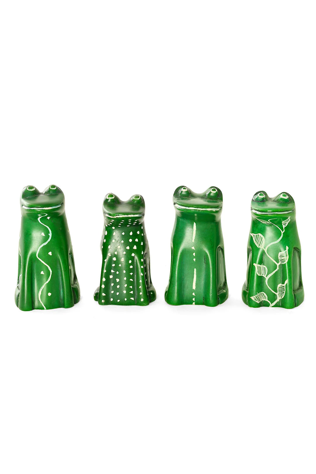Googley Green Soapstone Frogs