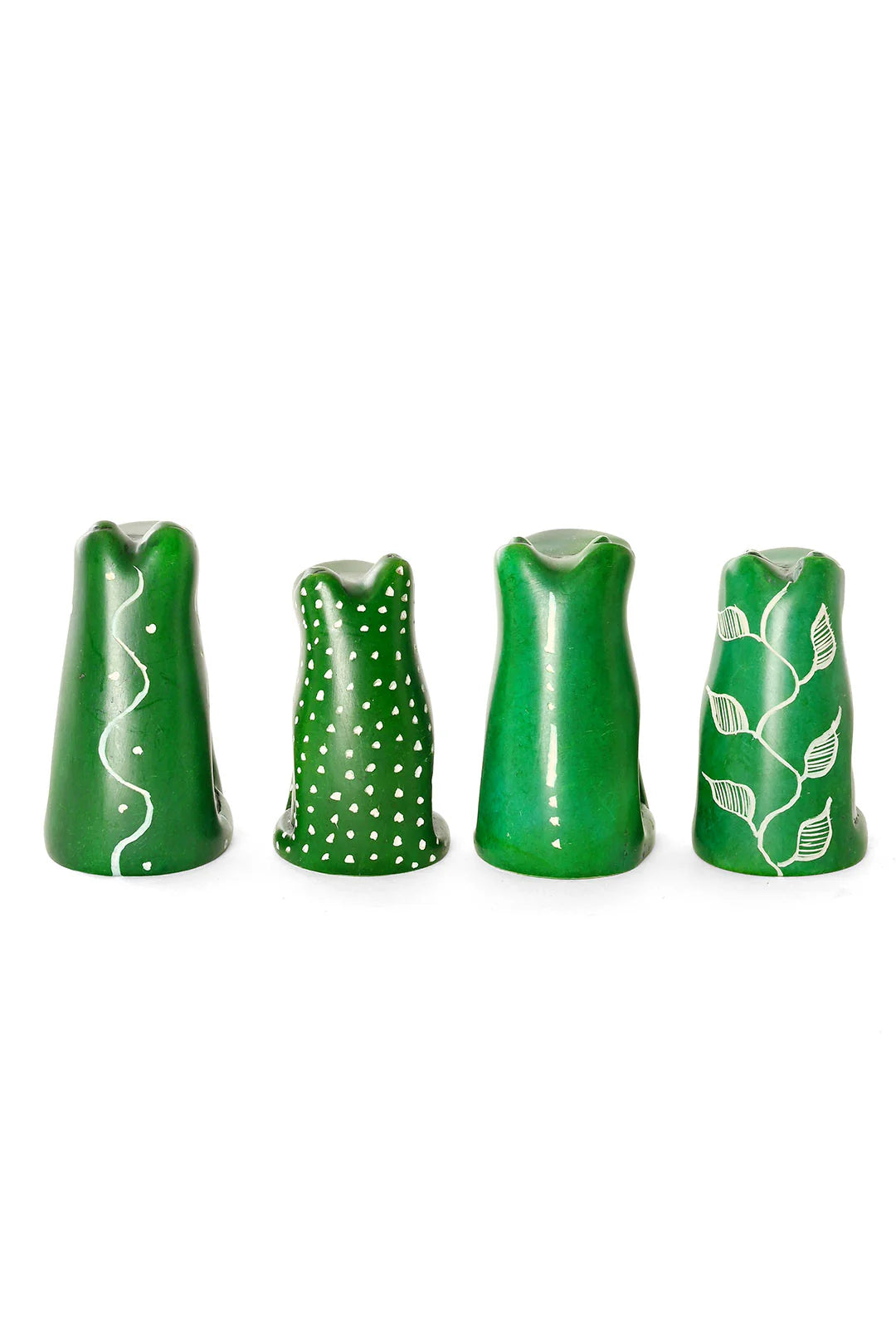 Googley Green Soapstone Frogs