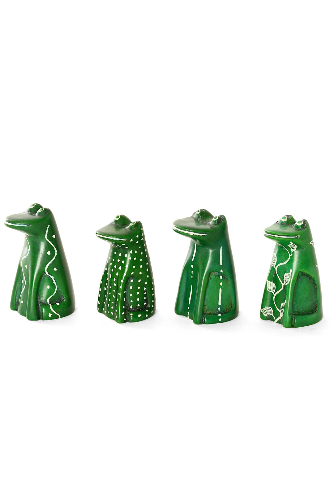 Googley Green Soapstone Frogs