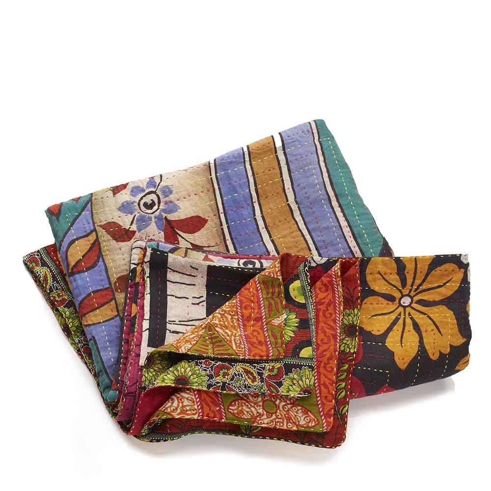 Kantha Patchwork Twin Bedcover