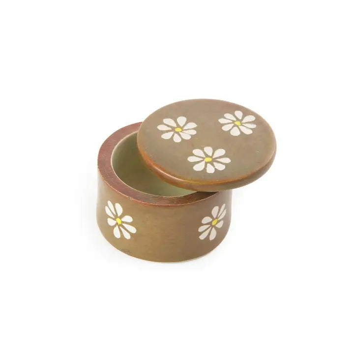 Purple Daisy Soapstone Ring Box