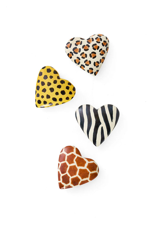 Safari Animal Print Soapstone Hearts