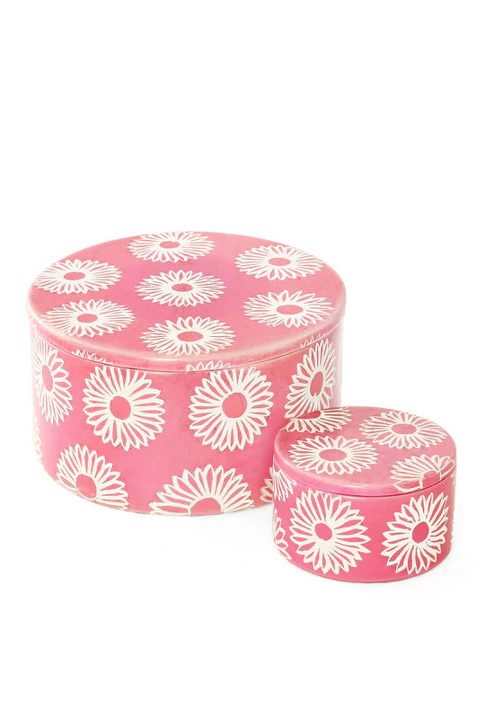 Large Blossom Soapstone Storage Box