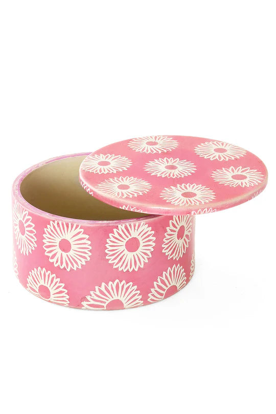 Large Blossom Soapstone Storage Box