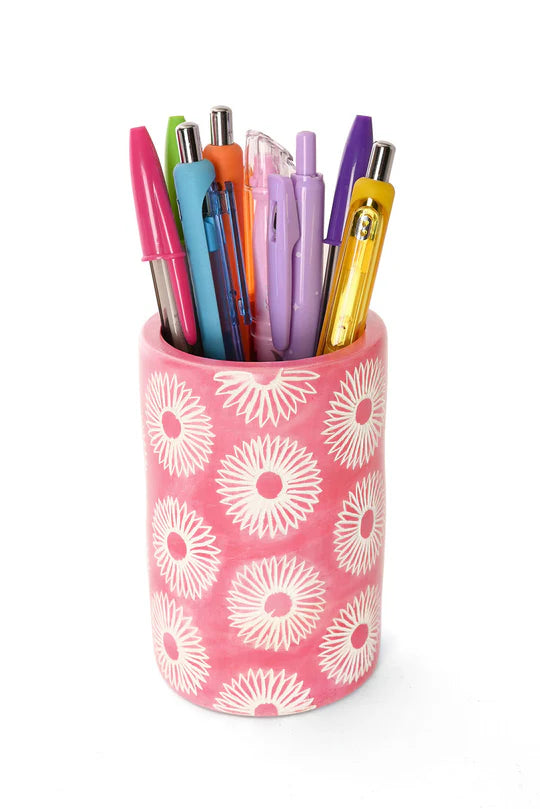 Blossom Soapstone Pencil Cup or Vase