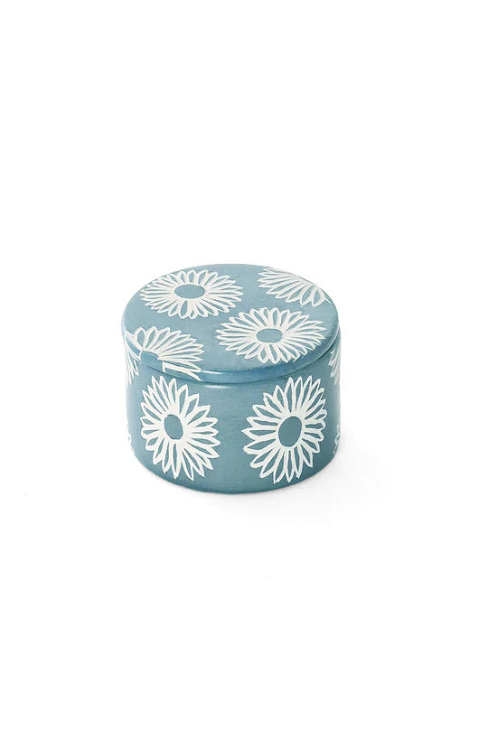 Blossom Round Soapstone Ring Box