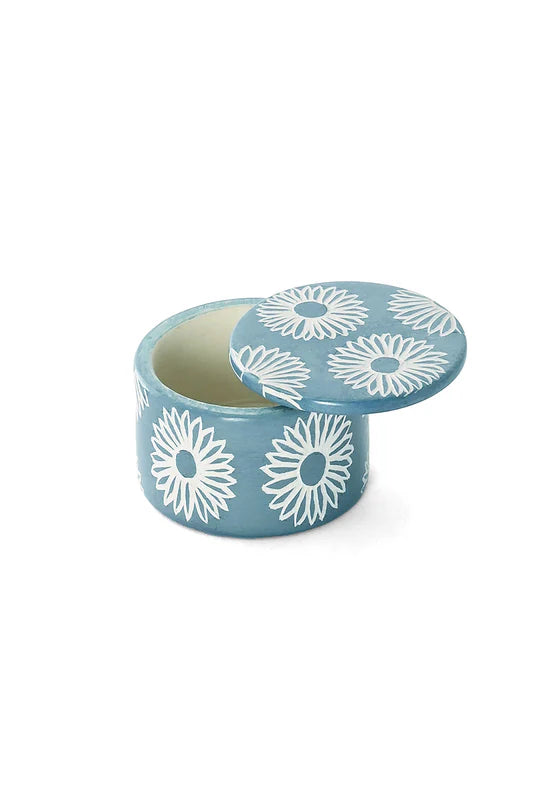 Blossom Round Soapstone Ring Box