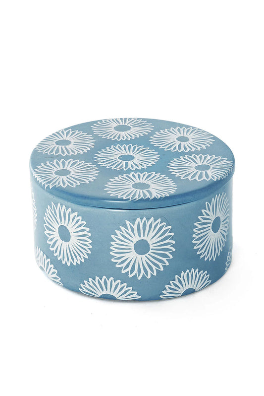 Large Blossom Soapstone Storage Box