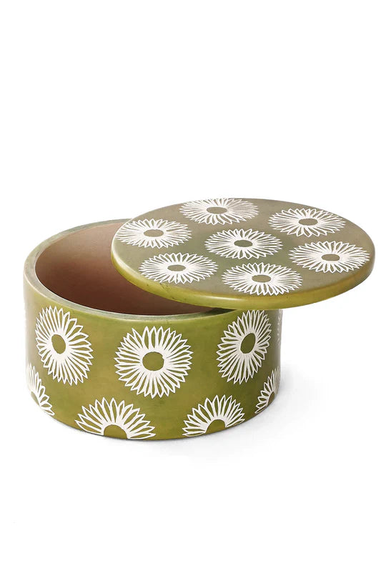 Large Blossom Soapstone Storage Box