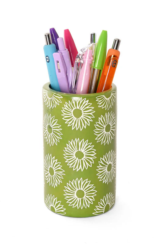 Blossom Soapstone Pencil Cup or Vase