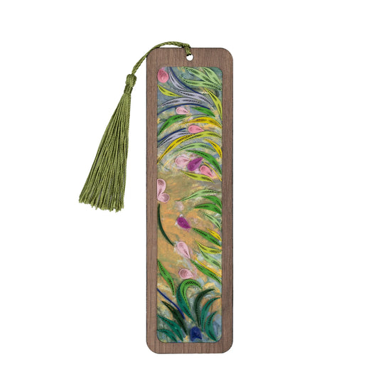 Bookmark, Handmade Quilled Paper The Path Through the Irises (Monet Inspired)