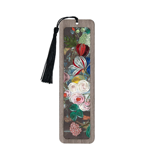 Bookmark, Handmade Quilled Paper Still Life with Flowers and Fruit (van Huysum Inspired)