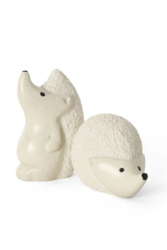 All Natural Textured Soapstone Standing Hedgehog Sculpture