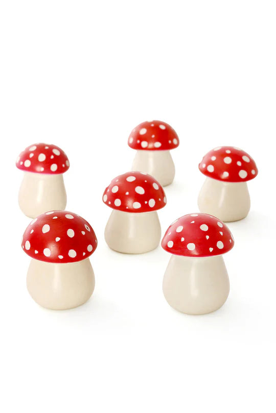 Red Cap Mini Mushroom Sculptures
