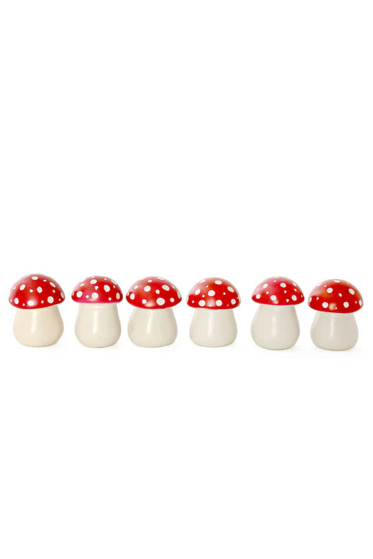 Red Cap Mini Mushroom Sculptures