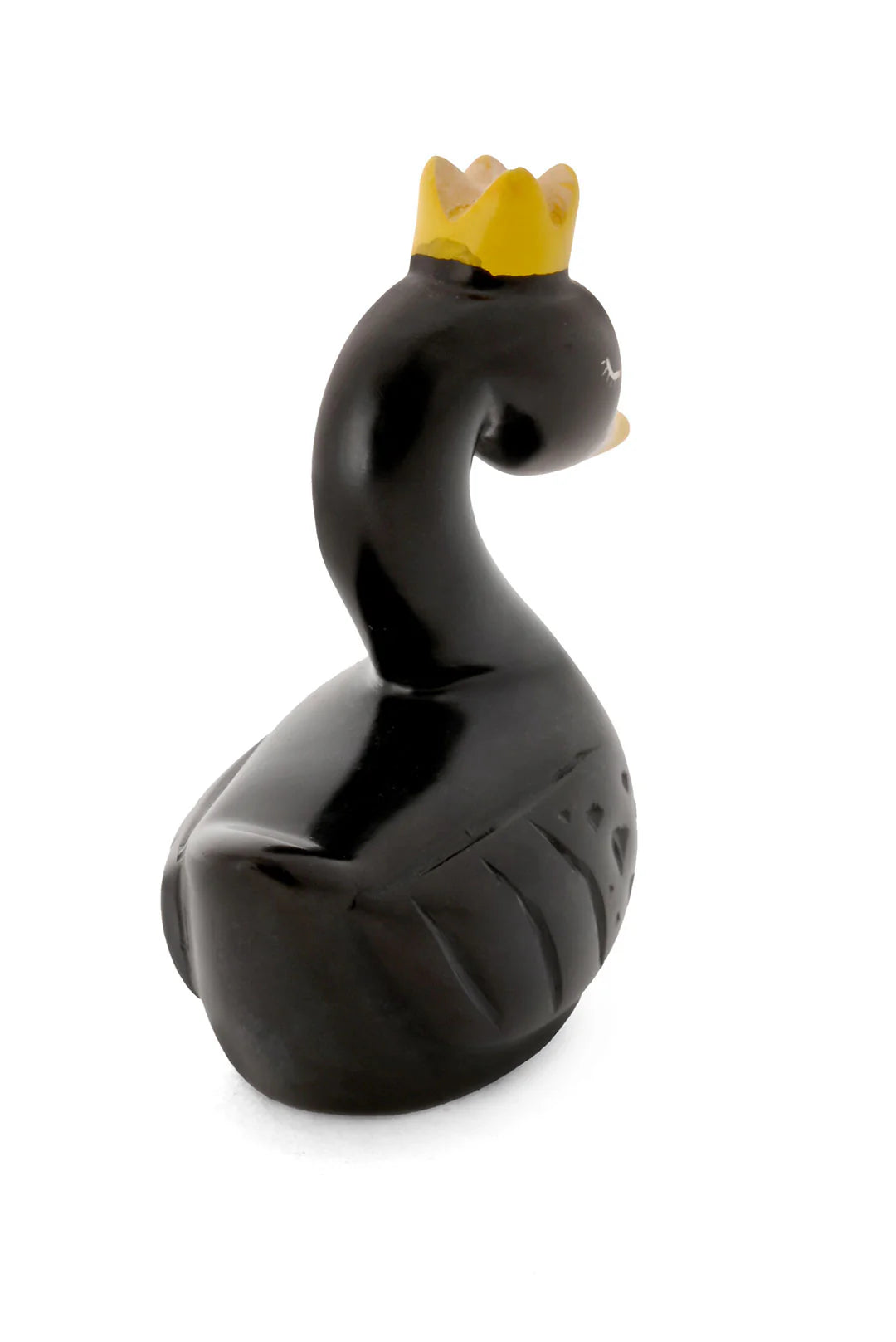 Regal White Kenyan Soapstone Swan Sculpture