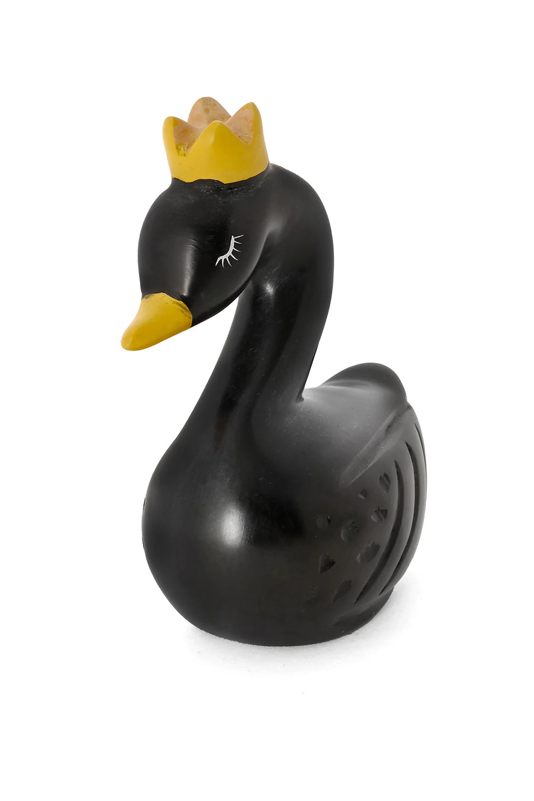 Regal White Kenyan Soapstone Swan Sculpture