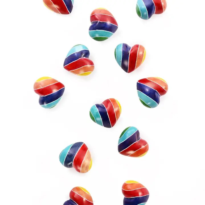 Rainbow Mini Soapstone Hearts