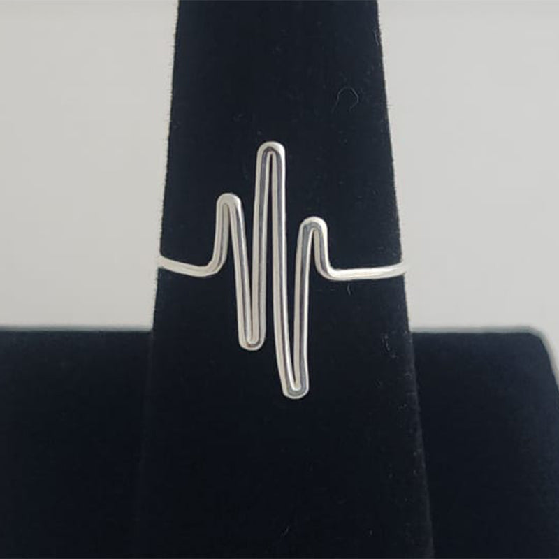 Sterling Silver Heartbeat Ring