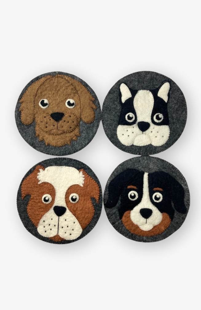 Felt Dog Trivet, 4 styles, 8 inch diameter