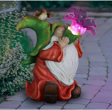 Load image into Gallery viewer, Statue, Gnome with Lily Solar
