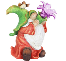 Load image into Gallery viewer, Statue, Gnome with Lily Solar
