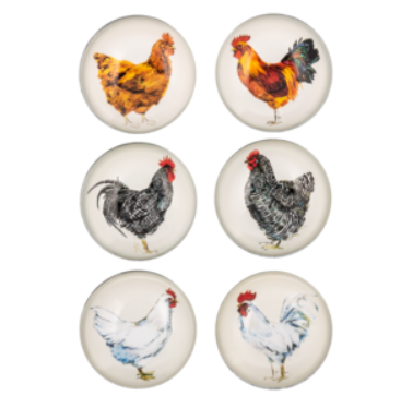 Chicken & Rooster Magnet (6 pc. set)