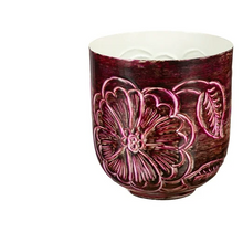 Load image into Gallery viewer, Flower Pot, Cranberry Finish Metal Large
