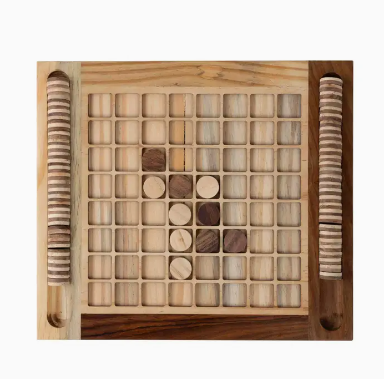 Handcarved Wood Reversi Game