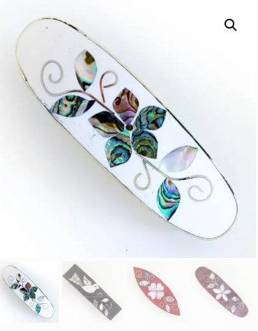 Barrettes Large Mother-of-Pearl Shell inlay