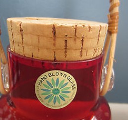 vintage Takahashi red blown glass