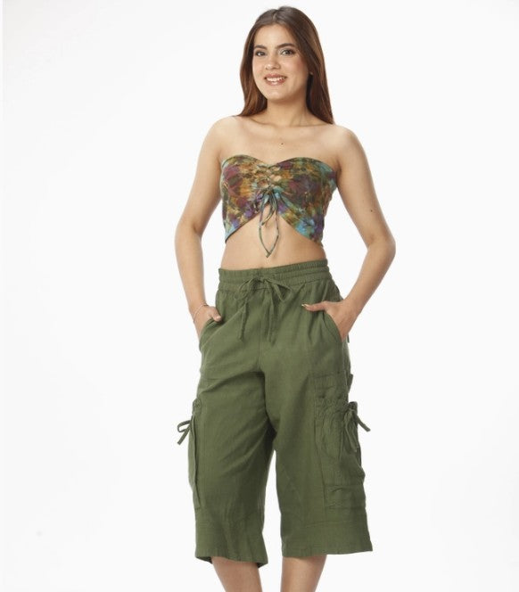Cotton Cargo Pants with Many Pockets