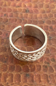 Sterling Silver Adjustable Wire Braided Ring