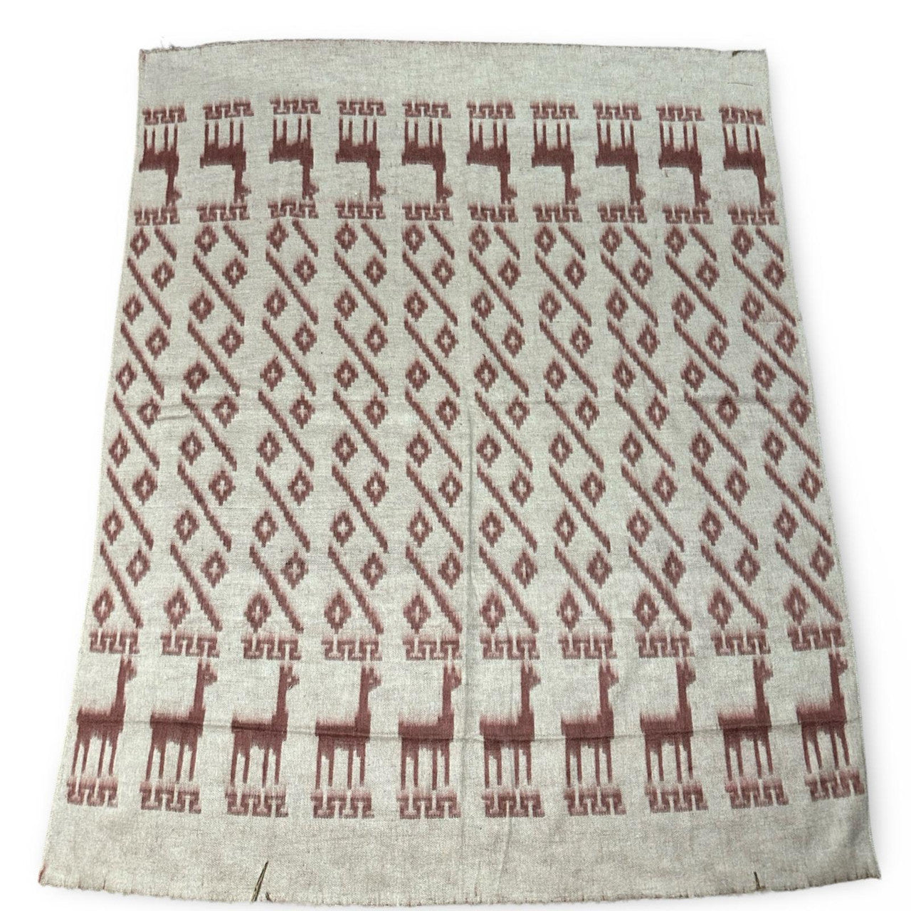 Brushed Alpaca Two Tone Llama Pattern Blanket Throw