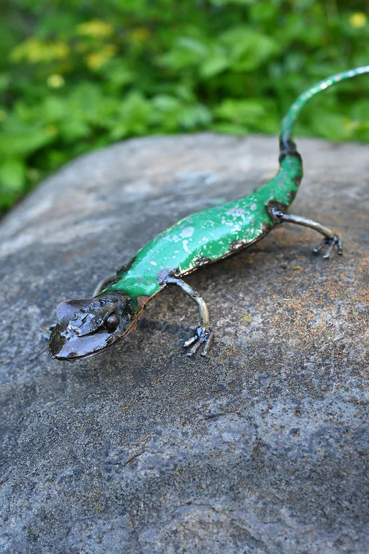 Recycled Metal Salamanders Sculpture