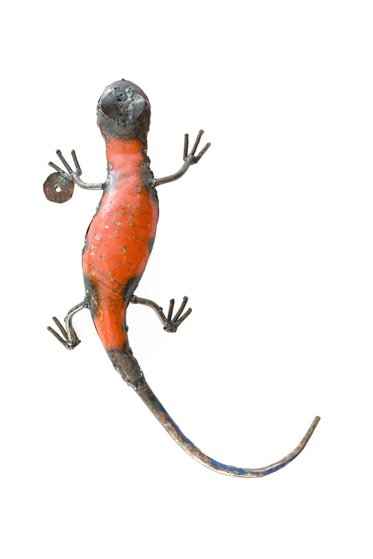 Recycled Metal Salamanders Sculpture
